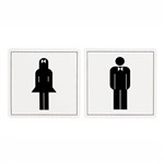 Apli Self Adhesive Male Female Black White Pack 2