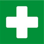 Apli Self Adhesive First Aid Signs Green White