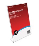 Esselte Sign Menu Holder 47562 A4 Slanted Portrait Desktop Clear