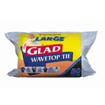 Glad Wavetop Tie Kitchen Tidy Bags Large 35L White Pack 50