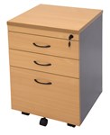 Rapid Mobile Pedestal 2 Drawer1 File Lockable BeechIronstone
