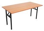 Rapid Folding Table Steel Black Frame 1800X900 Grey Top