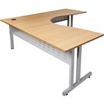 Rapid Span Workstation 1800X1800X700 Silver Metal Frame Beech Top
