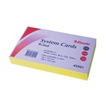 Esselte System Cards Ruled 203x127mm 8x5 100 YELLOW