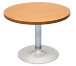 Rapid Round Coffee Table 600Mm Chrome Base 425H Beech