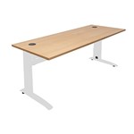 Rapid Span Desk 1500X700 White Metal Frame With Modesty Panel Beech Top
