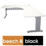 Rapid Span Workstation 1800X1800X700 Black Metal Frame Beech Top