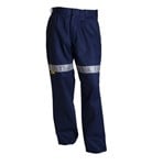 Mens Heavy Weight Cotton Drill Navy With Rm Reflective Tape Trousers 92R
