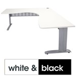 Rapid Span Workstation 1500X1500X700 Silver Metal Frame WhiteBlack