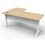 Rapid Span Workstation 1500X1500X700 Silver Metal Frame BeechWhite