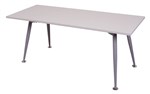 Rapid Span Meeting Table 1800X750 Silver Frame With Chrome Foot Grey Top