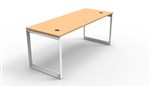 APOLLO L ECO DESK 1200X700MM WHITE LOOP LEG BEECH TOP
