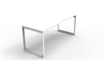 Apollo L Eco Desk 1800X700Mm White Loop Leg White Scalloped Top