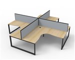 Deluxe Rapid Infinity 4 Person Corner Workstation 1800X1500X750Mm Black Loo