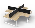 Deluxe Rapid Infinity 4 Person Corner Workstation 1800X1800X750Mm White Loo