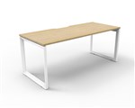 Deluxe Rapid Infinity 1 Person Desk White Loop Leg 1200X750 Natural Oak Top