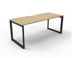 Deluxe Rapid Infinity 1 Person Desk Black Loop Leg 1800X750 Natural Oak Top
