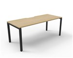 Deluxe Rapid Infinity 1 Person Desk Black Profile Leg 1800X750 Natural Oak