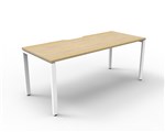 Deluxe Rapid Infinity 1 Person Desk White Profile Leg 1800X750 Natural Oak