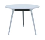 Rapid Air Round Table Polished Aluminium Frame With 900Mm Dia White Top