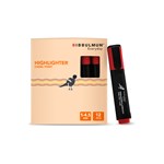 Bibbulmun Highlighter Fluorescent Chisel Point Box 12 Red