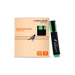 Bibbulmun Highlighter Fluorescent Chisel Point Box 12 Green